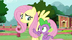 Size: 400x225 | Tagged: safe, screencap, fluttershy, spike, g4, magic duel, animated