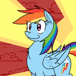 Size: 1000x1000 | Tagged: safe, artist:reiduran, rainbow dash, pegasus, pony, g4, female, solo