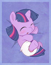 Size: 776x992 | Tagged: safe, artist:cuddlehooves, edit, twilight sparkle, pony, g4, baby, baby pony, cuddlehooves is trying to murder us, cute, diaper, female, filly, foal, poofy diaper, sleeping, solo, twiabetes