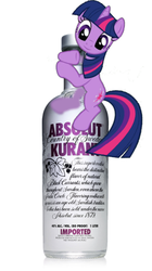 Size: 404x721 | Tagged: safe, twilight sparkle, g4, absolut vodka, alcohol, booze, female, solo, this will end in tears, vodka