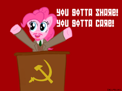 Size: 500x371 | Tagged: safe, pinkie pie, g4, communism, fake cyrillic, female, lenin, pinko pie, solo