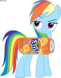 Size: 1600x2044 | Tagged: safe, anonymous artist, edit, rainbow dash, pegasus, pony, g4, fanta, female, simple background, solo, transparent background