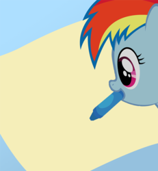 Size: 600x650 | Tagged: safe, rainbow dash, g4, crayon, female, filly, filly rainbow dash, paper, solo