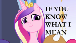 Size: 960x540 | Tagged: safe, princess cadance, g4, if you know what i mean, meme, reaction image