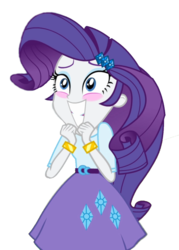 Size: 756x1058 | Tagged: safe, artist:vaid-devin-cupcake, rarity, equestria girls, g4, blush sticker, blushing, excited, female, simple background, solo, transparent background, vector