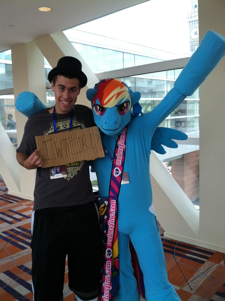 #391211 - safe, rainbow dash, bronycon, g4, cosplay, exploitable meme ...