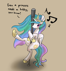 Size: 606x656 | Tagged: useless source url, safe, artist:mlpanon, princess celestia, alicorn, pony, g4, 4chan, adorasexy, blushing, cute, cutelestia, female, mare, pole dancing, sexy, shy, solo, stripper pole