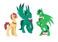 Size: 2337x1700 | Tagged: safe, artist:zoroarkqueen, earth pony, pegasus, pony, leafie, leafie a hen into the wild, ponified