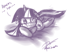 Size: 2923x2149 | Tagged: safe, artist:leadhooves, twilight sparkle, g4, bed, female, solo