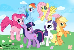 Size: 3000x2036 | Tagged: safe, artist:vird-gi, applejack, fluttershy, pinkie pie, rainbow dash, rarity, twilight sparkle, g4, mane six