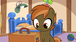 Size: 640x360 | Tagged: safe, artist:jan, button mash, earth pony, pony, button's adventures, g4, animated, button, buttonbetes, colt, cute, foal, hooves, male, pong, sitting, smiling, solo, watching
