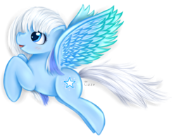 Size: 1283x1012 | Tagged: safe, artist:lizzyrascal, silver glow, pegasus, pony, g3, g4, female, g3 to g4, generation leap, mare, not snowdrop, simple background, solo, spread wings, transparent background, wings