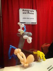 Size: 720x960 | Tagged: safe, discord, g4, balloon, craft, john de lancie, photo, table