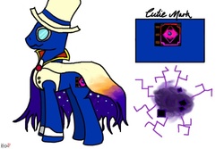 Size: 600x400 | Tagged: safe, artist:♥dimentio♥, pony, cape, clothes, count bleck, dark prognosticus, hat, monocle, nintendo, paper mario, ponified, simple background, solo, super mario bros., super paper mario, top hat, void, white background