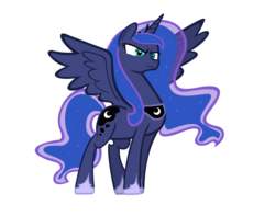 Size: 3200x2519 | Tagged: safe, artist:9x18, princess luna, g4, season 4, female, frown, glare, simple background, solo, spread wings, stern, transparent background, vector