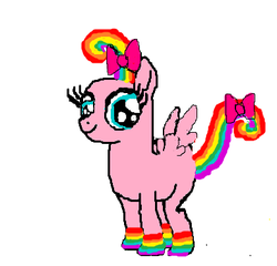 Size: 393x377 | Tagged: artist needed, safe, oc, oc only, pegasus, pony, bow, female, filly, ms paint, solo, wat
