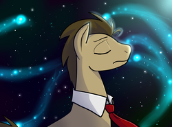 Size: 1000x738 | Tagged: safe, artist:reiduran, doctor whooves, time turner, earth pony, pony, g4, male, necktie, solo, stars, universe