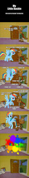 Size: 1024x6140 | Tagged: safe, artist:koriolander, rainbow dash, human, pegasus, pony, fanfic:my little dashie, g4, comic, crossover, dexter's laboratory, female, male, mare, sonic rainboom