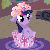 Size: 512x512 | Tagged: dead source, safe, artist:miikanism, artist:sirvown, twilight sparkle, pony, unicorn, g4, animated, blinking, cupcake, cute, female, floppy ears, food, frosting, hnnng, mare, ponies in food, silly, smiling, solo, twiabetes, twilight sprinkle, unicorn twilight