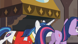 Size: 1280x720 | Tagged: safe, screencap, shining armor, twilight sparkle, a canterlot wedding, g4, out of context