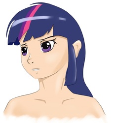 Size: 862x940 | Tagged: safe, artist:smehoon, twilight sparkle, human, g4, female, humanized, simple background, solo