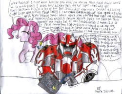 Size: 1017x786 | Tagged: safe, artist:krytenmarkgen-0, pinkie pie, g4, crossover, ratchet, transformers, transformers prime