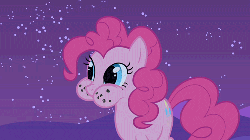 Size: 500x281 | Tagged: safe, screencap, pinkie pie, earth pony, pony, g4, owl's well that ends well, season 1, animated, crumbs, eating, female, gulp, nose wrinkle, puffy cheeks, solo, swallow, swallowing, throat bulge, wavy mouth