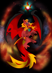 Size: 750x1050 | Tagged: safe, artist:katlyon, sunset shimmer, pony, equestria girls, g4, my little pony equestria girls, equestria girls ponified, female, ponified, solo, sunset satan, the queen