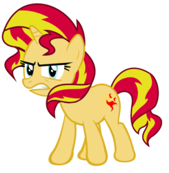 Size: 885x902 | Tagged: safe, artist:kuren247, sunset shimmer, pony, unicorn, g4, angry, female, simple background, solo, transparent background, vector