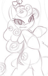 Size: 415x652 | Tagged: safe, artist:thehappychangeling, screwball, g4, female, hat, propeller hat, sketch, solo, swirly eyes