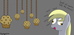 Size: 3000x1449 | Tagged: safe, artist:regxy, derpy hooves, g4, female, muffin, solo, trap (device)