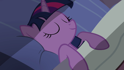 Size: 745x424 | Tagged: safe, screencap, twilight sparkle, equestria girls, g4, bed, female, sleeping, solo