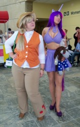 Size: 391x621 | Tagged: safe, artist:sarahn29, applejack, twilight sparkle, human, g4, cosplay, irl, irl human, photo