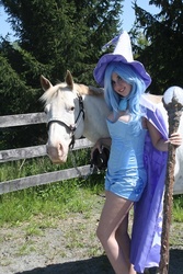 Size: 600x900 | Tagged: safe, artist:sarahn29, trixie, horse, human, g4, cosplay, irl, irl horse, irl human, photo, solo