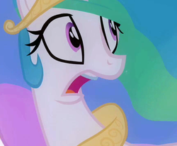 Size: 433x358 | Tagged: safe, screencap, princess celestia, alicorn, pony, g4, swarm of the century, cropped, faic, female, mare, scaredlestia, screamlestia, solo, surprised face