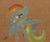 Size: 984x820 | Tagged: safe, artist:getchanoodlewet, rainbow dash, g4, female, grin, solo, traditional art