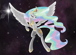 Size: 1260x910 | Tagged: safe, artist:defective, princess celestia, g4, female, solo, stars