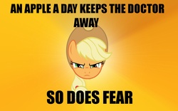 Size: 1440x900 | Tagged: safe, applejack, g4, couragejack, female, image macro, solo