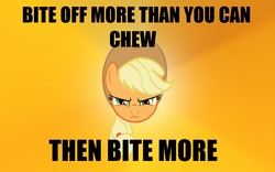 Size: 1440x900 | Tagged: safe, applejack, g4, couragejack, female, image macro, solo