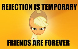 Size: 1440x900 | Tagged: safe, applejack, g4, couragejack, female, image macro, solo, truth, uplifting