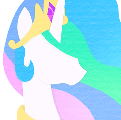 Size: 1280x1270 | Tagged: safe, artist:pinkamenadash, princess celestia, g4, female, lineless, minimalist, simple background, solo, vector, white background