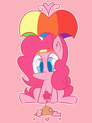 Size: 1024x1365 | Tagged: safe, artist:kty159, pinkie pie, g4, female, flower, hat, solo, umbrella hat