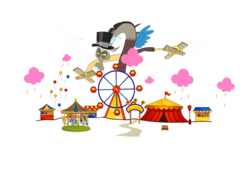 Size: 1050x715 | Tagged: safe, artist:mysterymelt, discord, draconequus, g4, carnival of chaos, headcanon, male, puppet, simple background, transparent background, vector