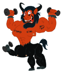 Size: 838x953 | Tagged: safe, artist:itoruna-the-platypus, tirac, centaur, .mov, g1, g4, g1 to g4, generation leap, male, parody, simple background, solo, transparent background, weight lifting, weights