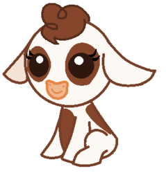 Size: 326x341 | Tagged: safe, artist:itoruna-the-platypus, daisy jo, cow, g4, calf, simple background, solo, transparent background, younger