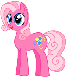 Size: 556x632 | Tagged: safe, artist:itoruna-the-platypus, pinkie pie, earth pony, pony, g3, g4, female, g3 to g4, generation leap, mare, simple background, solo, transparent background