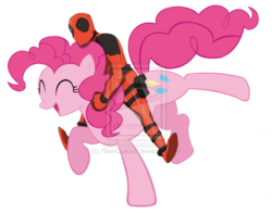 Size: 900x705 | Tagged: safe, artist:flashquatsch, pinkie pie, g4, crossover, deadpool