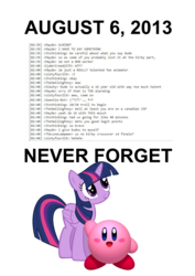 Size: 744x1052 | Tagged: safe, twilight sparkle, puffball, derpibooru, g4, crossover, irc, kirby, kirby (series), meta, text, twilight sparkle (alicorn), wall of text