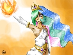 Size: 512x386 | Tagged: safe, artist:icognito-chan, princess celestia, human, g4, female, humanized, solo