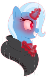 Size: 557x936 | Tagged: safe, artist:mintystitch, trixie, pony, unicorn, g4, alicorn amulet, female, glowing eyes, grin, mare, simple background, smiling, solo, transparent background